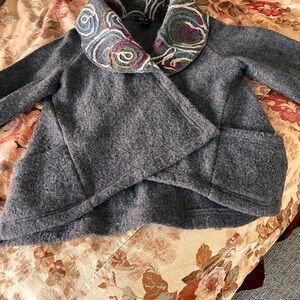 Zoe D. Petite Wool Jacket with Multicolor Accents from Amthropologie